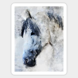 Dramabite Horse watercolor equine animal rider riding pony Magnet